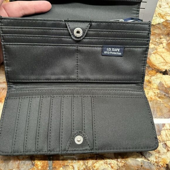 Nautica Buffed Money Manager Deep Sea Dive Black Trifold Wallet NWT - Picture 5 of 6